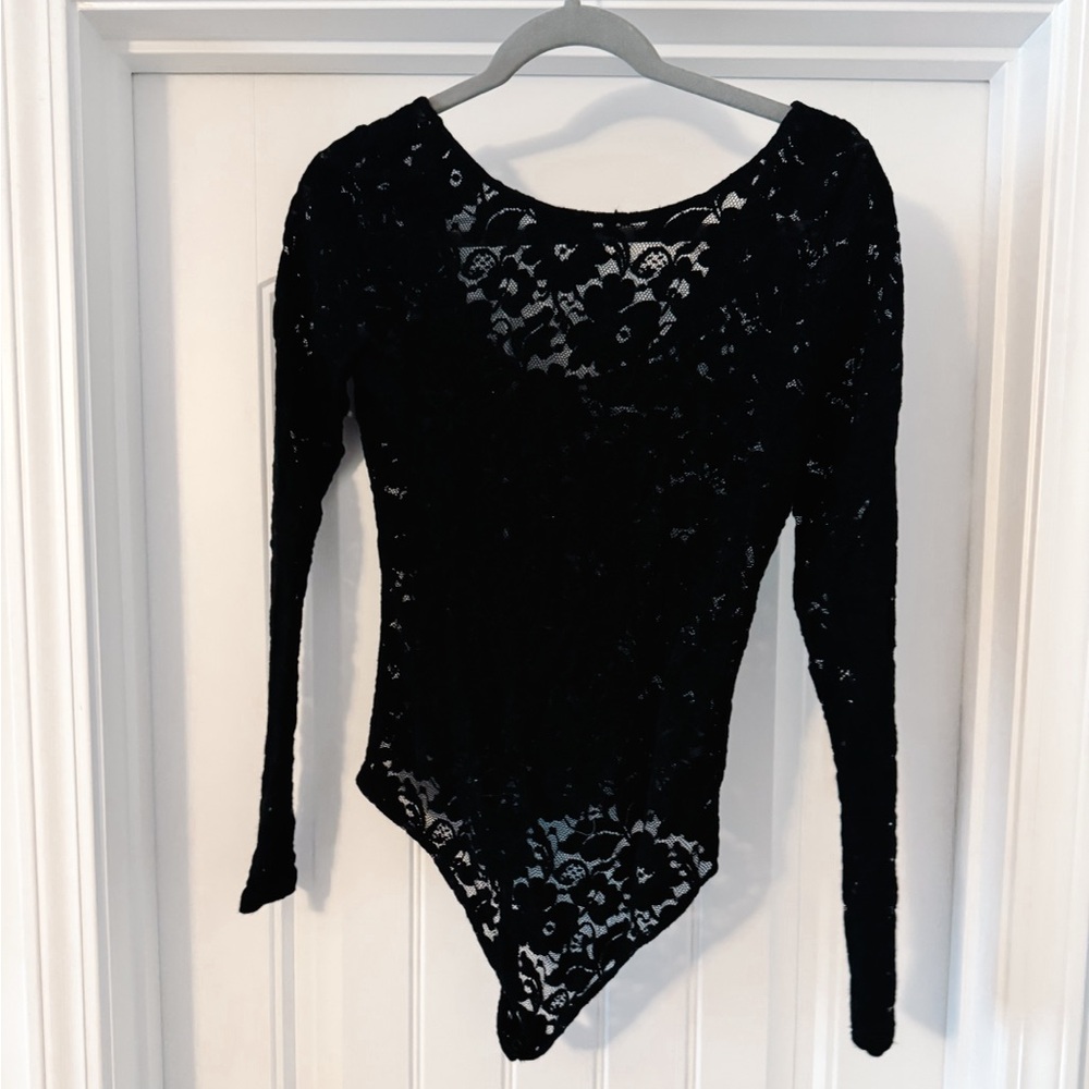 AE long sleeve low back lace bodysuit